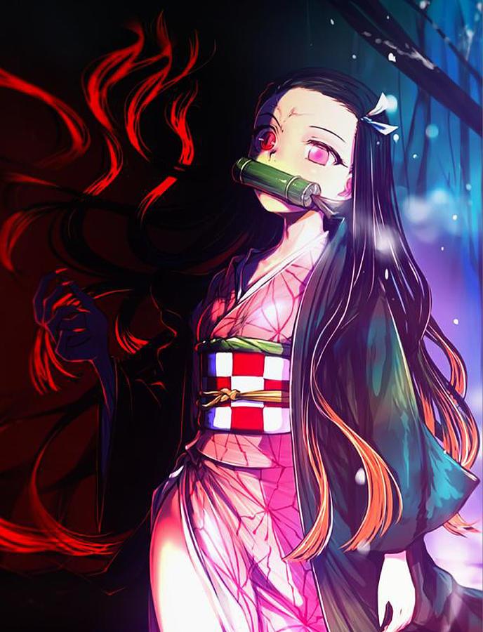 Demon Slayer Nezuko Kamado Digital Art by Momou Coloring - Fine Art America