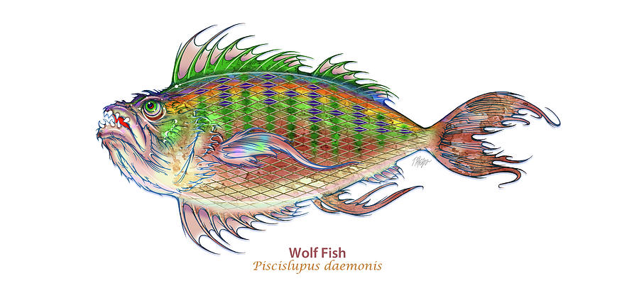 Demon Wolf Fish Digital Art by Tim Phelps