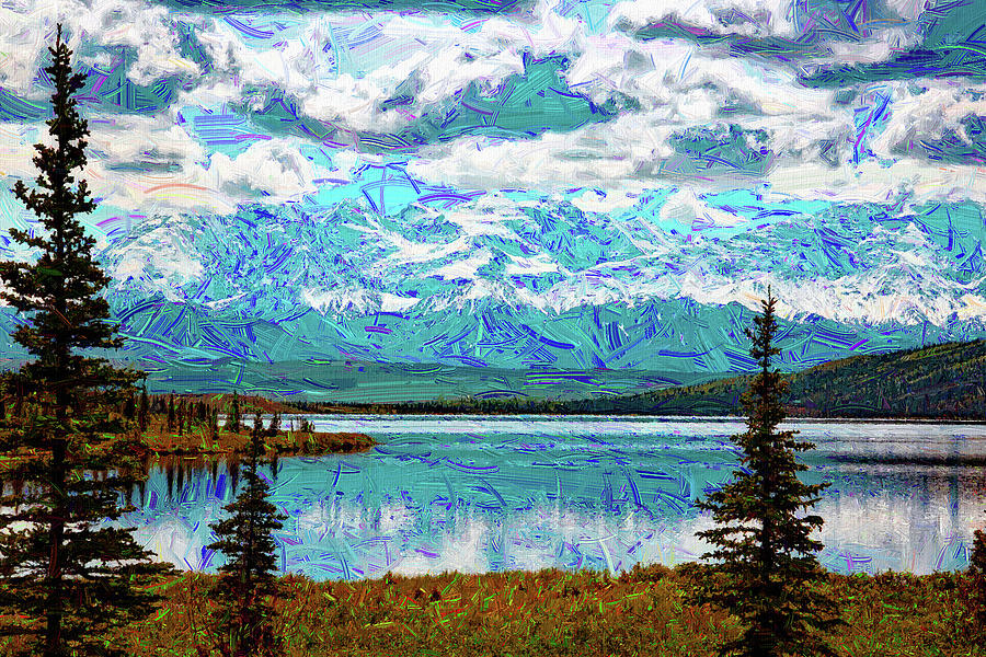 Denali National Park Alaska, Abstract Oil Painting No 2 ca 2020 by ...