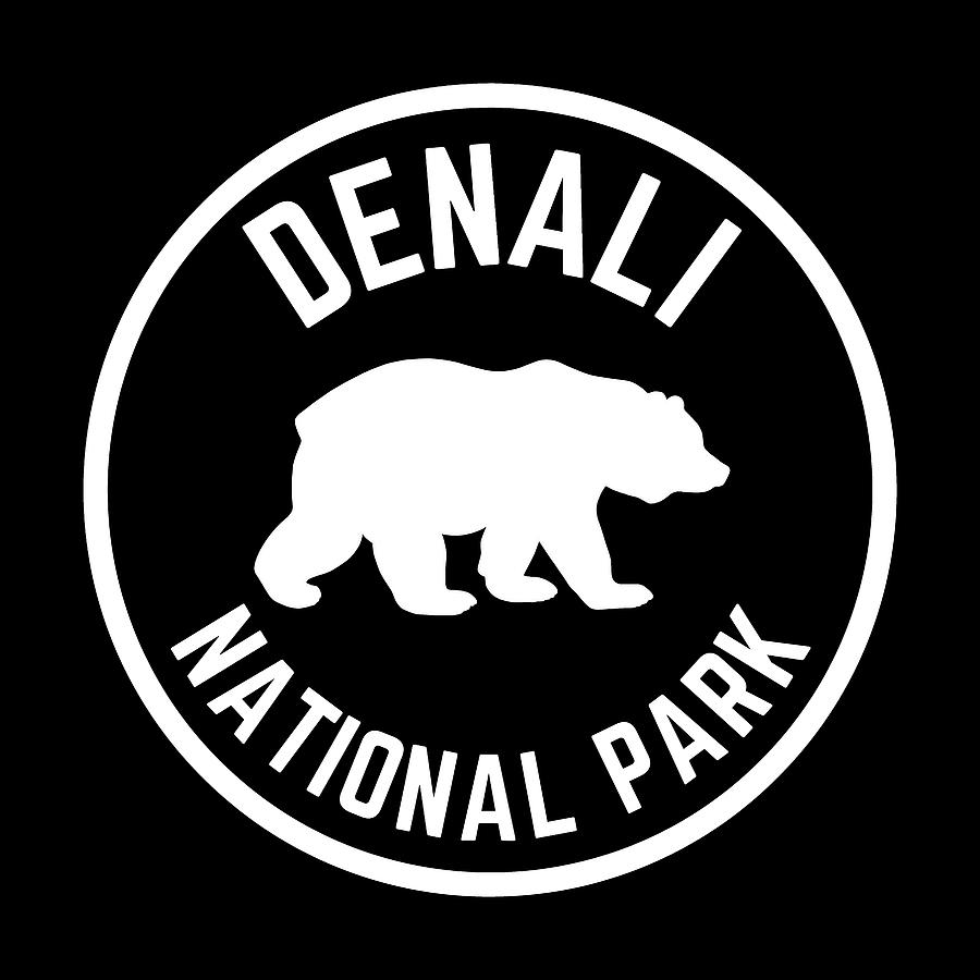 Denali National Park Nature Grizzly Bear Alaska Vintage Sign Digital Art by Aaron Geraud