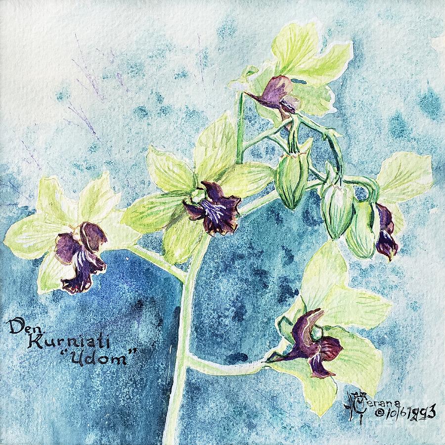 Dendrobium kurniati Udom Painting by Merana Cadorette