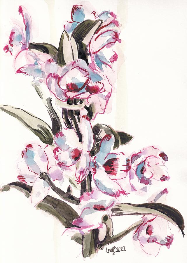 Dendrobium Nobile Painting by George Cret