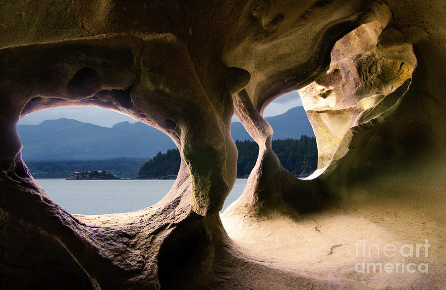 Landscape Photograph - Hornby Island Cave by Bob Christopher