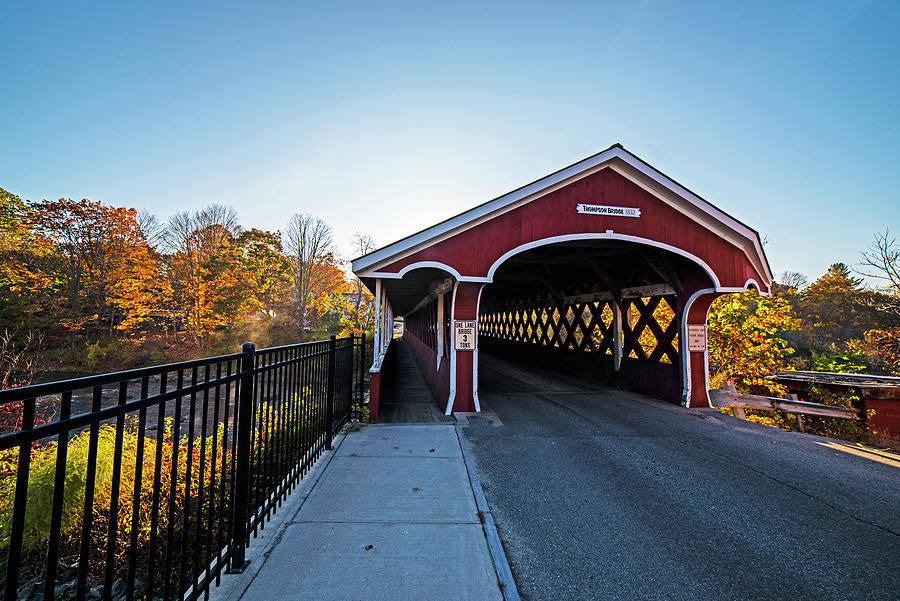 Denman Thompson Bridge Fall Foliage Swanzey NH Photograph by Toby McGuire