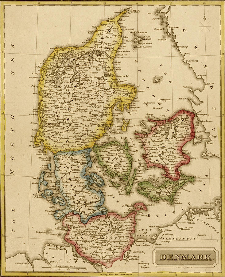 Denmark 1817 Drawing by Vintage Maps Fine Art America