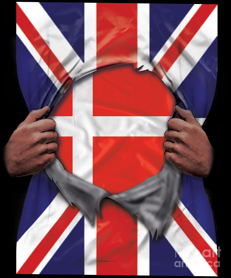 Denmark Flag Great Britain Flag Ripped Digital Art By Jose O