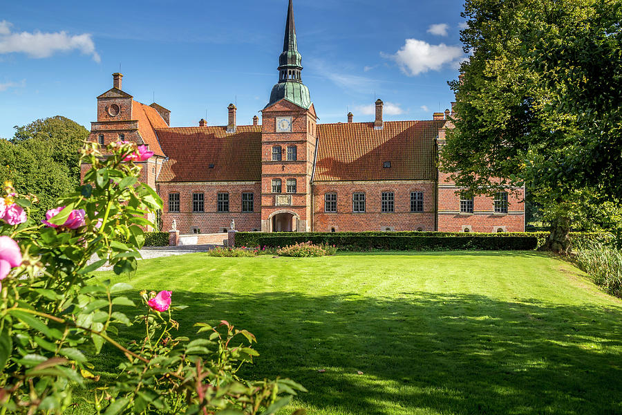 Denmark view of Rosenholm castle on a sunny sommer day. Photograph by Karlaage Isaksen