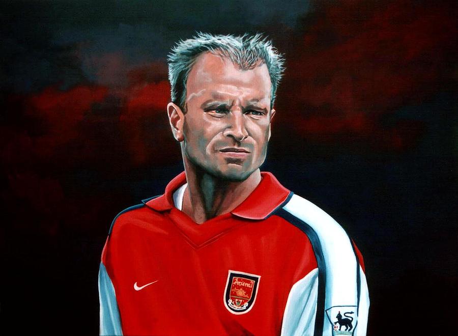 Soccer Painting - Dennis Bergkamp Portret Painting by Paul Meijering