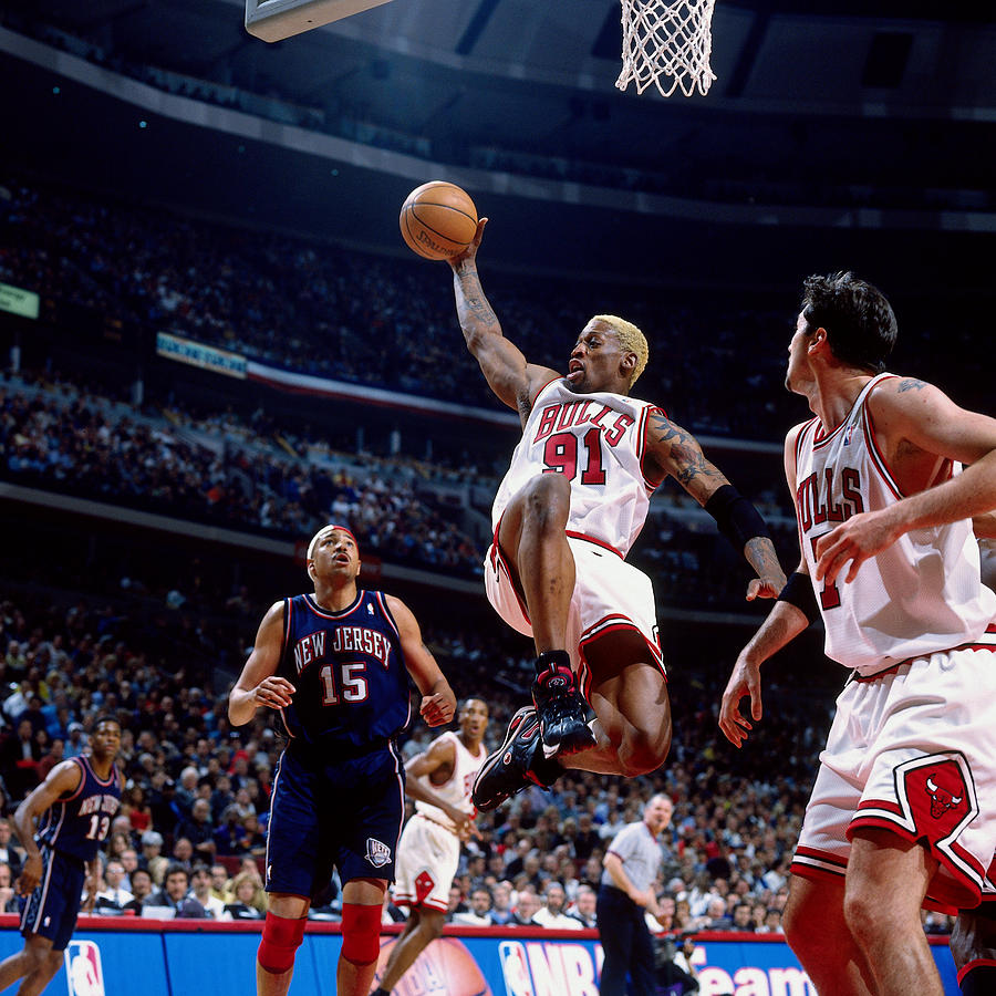 Chicago Bulls Photograph - Dennis Rodman and Chris Gatling by Nathaniel S. Butler