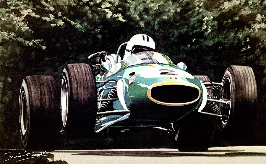 Denny Hulme Painting by Simon Read