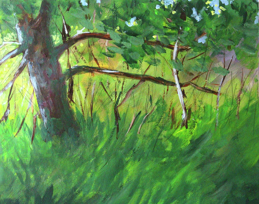 Dense Green Painting by Nancy Merkle
