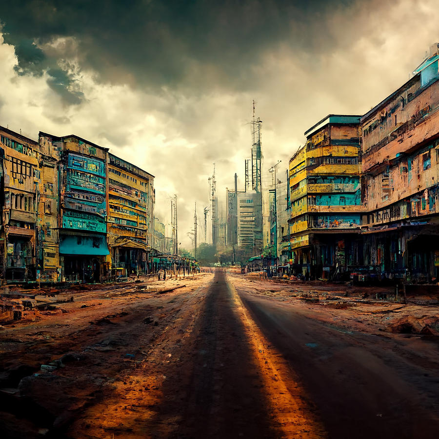 dense streets in futurist nigeria photorealistic HDR 164 d72a6ecd 6271 ...