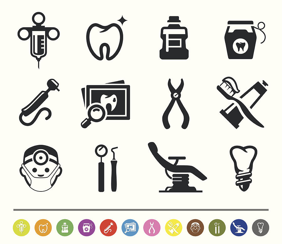 Dental icons | siprocon collection Drawing by MrPlumo