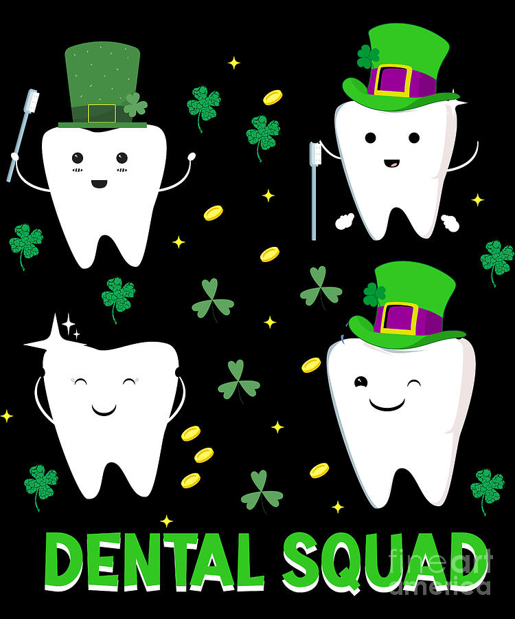 Dental Squad Leprechaun Teeth Kids St Patricks Day Digital Art By