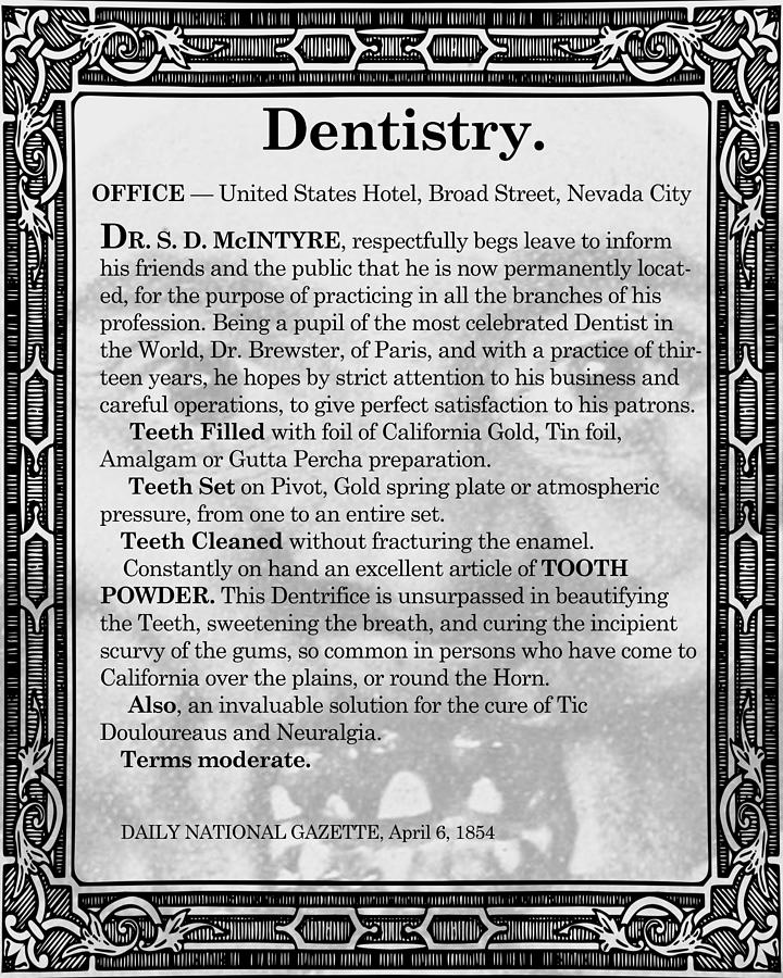 Dentistry 1854 Nevada City Digital Art by Lisa Redfern