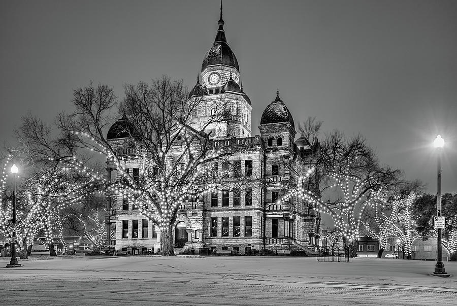 Denton County Courthouse in the Snow Photograph by JC Findley