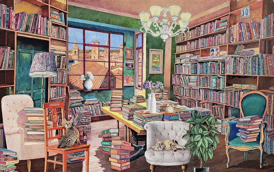 Dentro Una Vecchia Libreria Painting by Guido Borelli - Fine Art America