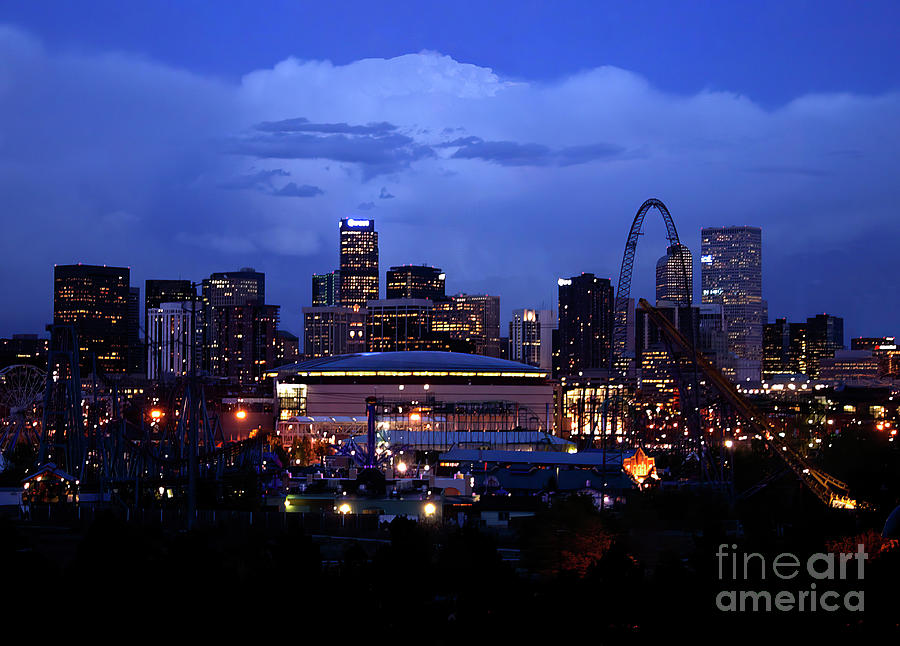 Denver at Night Photograph by Steven Krull