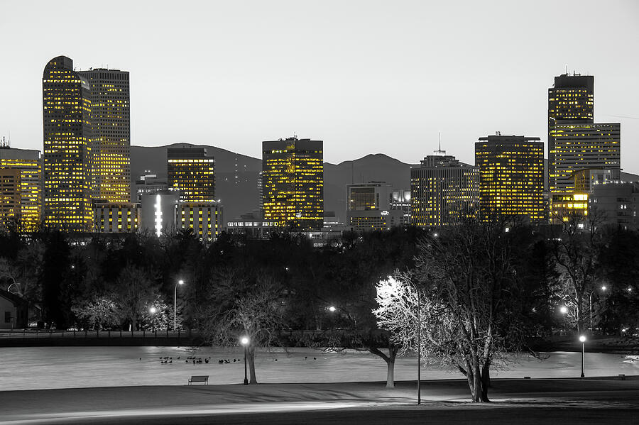 Denver Colorado Skyline, Monochrome Decor, Square Print, Architectural Artwork, Black and outlet White, Home Decor, City Park View, Rocky Mountains