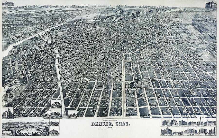 Denver, Colorado, 1889 Drawing by H Wellge