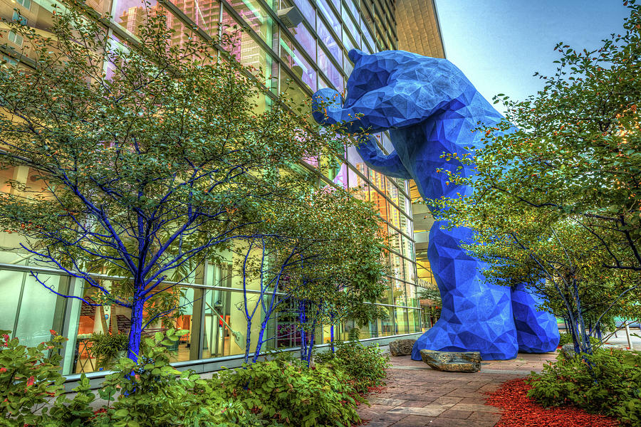 America Photograph - Denver Colorado Blue Bear at Convention Center by Gregory Ballos