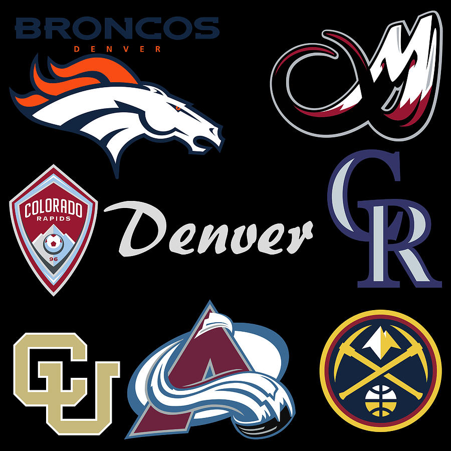Denver Professional Sport Teams Collage  Mixed Media by Movie Poster Prints