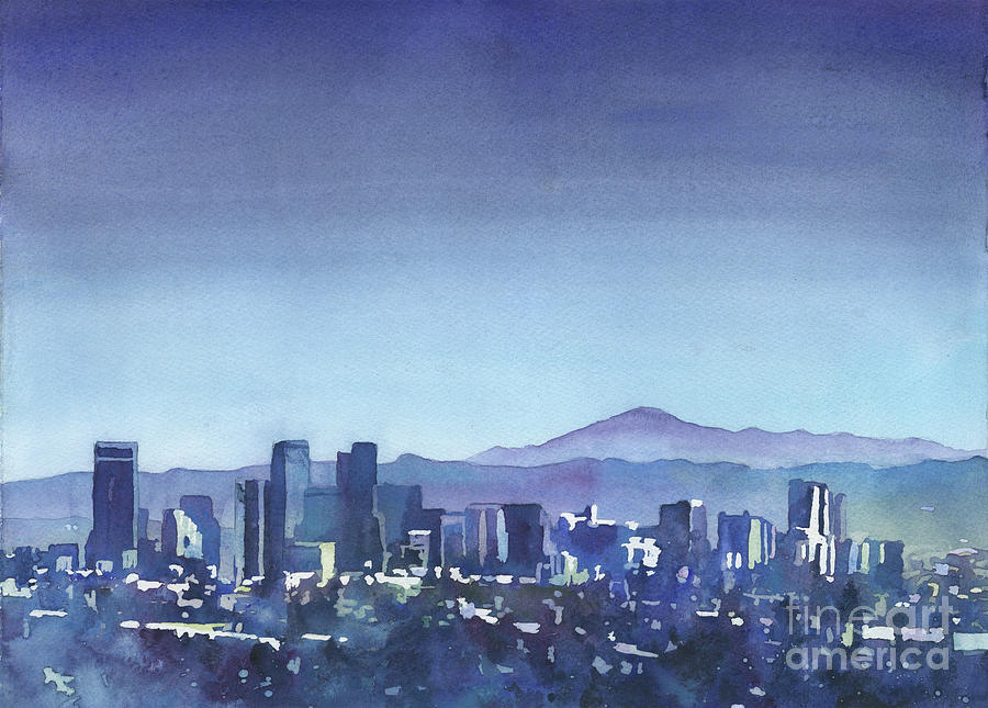Denver Skyline Painting by Ryan Fox