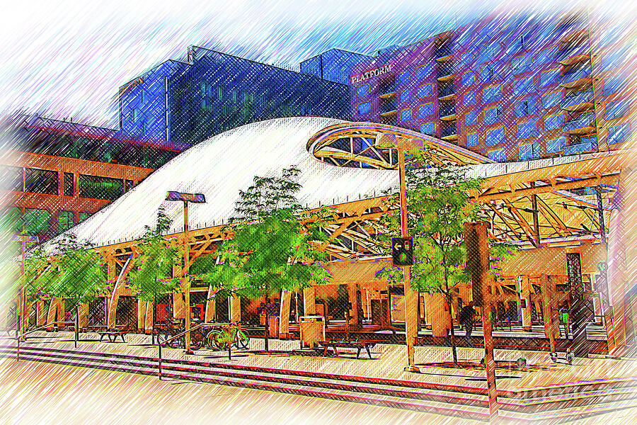 Denver Transit Center Architecture Digital Art by Kirt Tisdale