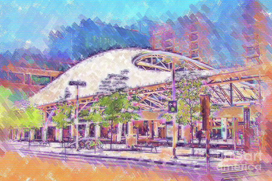 Denver Transit Center In Pastel Pastel by Kirt Tisdale