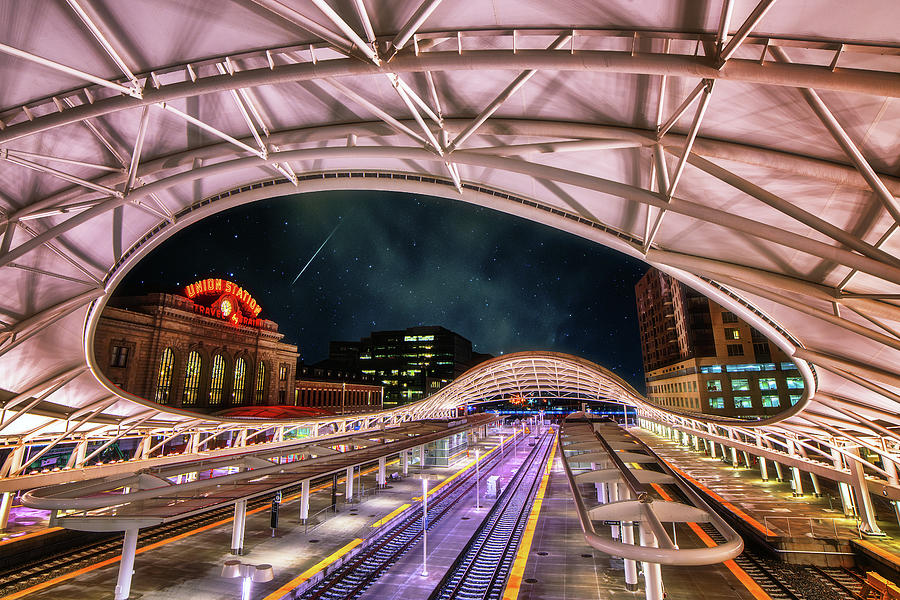 Denver Union Station Shooting Star Photograph by Darren White