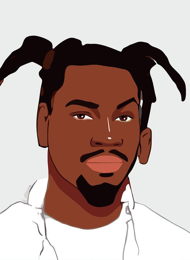 Denzel Curry Cartoon Portrait 1 Digital Art by Ahmad Nusyirwan - Fine ...