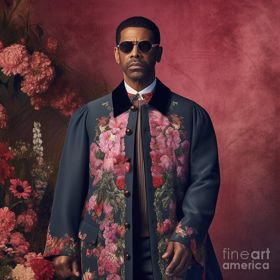 Fantasy Painting - Denzel  Washington  as  A  fashion  show  by  Gucci  by Asar Studios by Celestial Images
