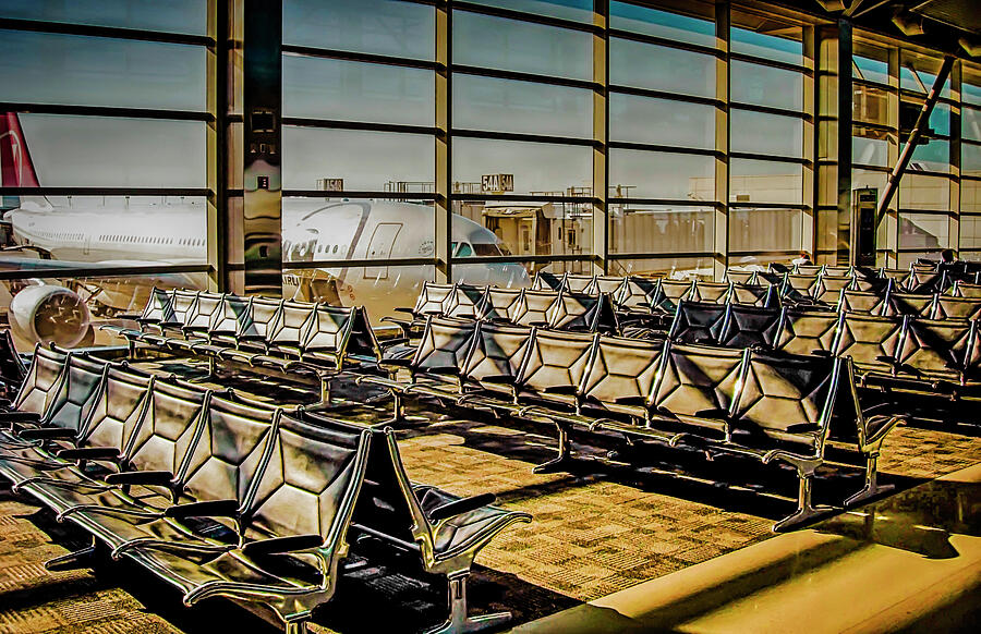Departure Lounge at Detroit Airport. Photograph by Chris Smith