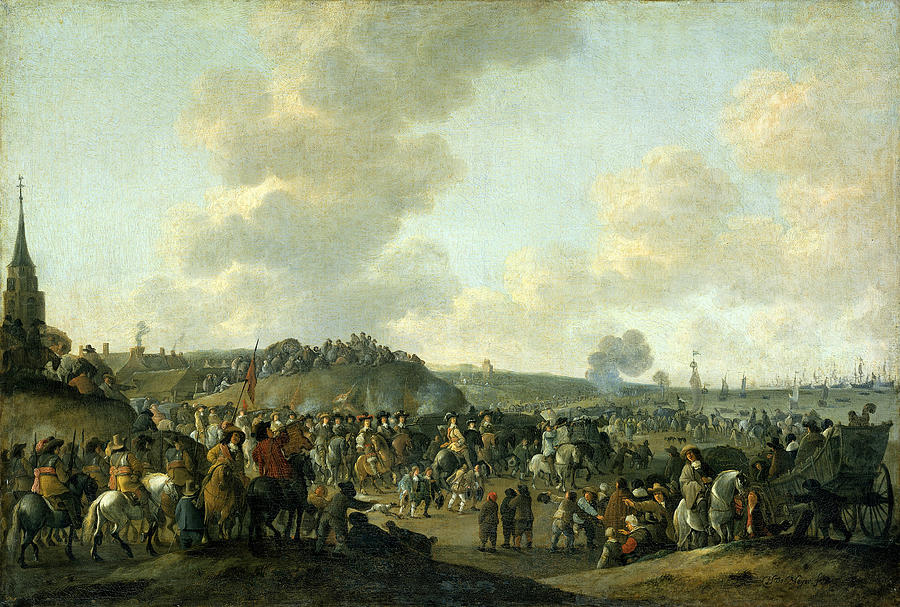 Departure of Charles II of England at Scheveningen, June 2, 1660 Painting by Hendrick de Meijer