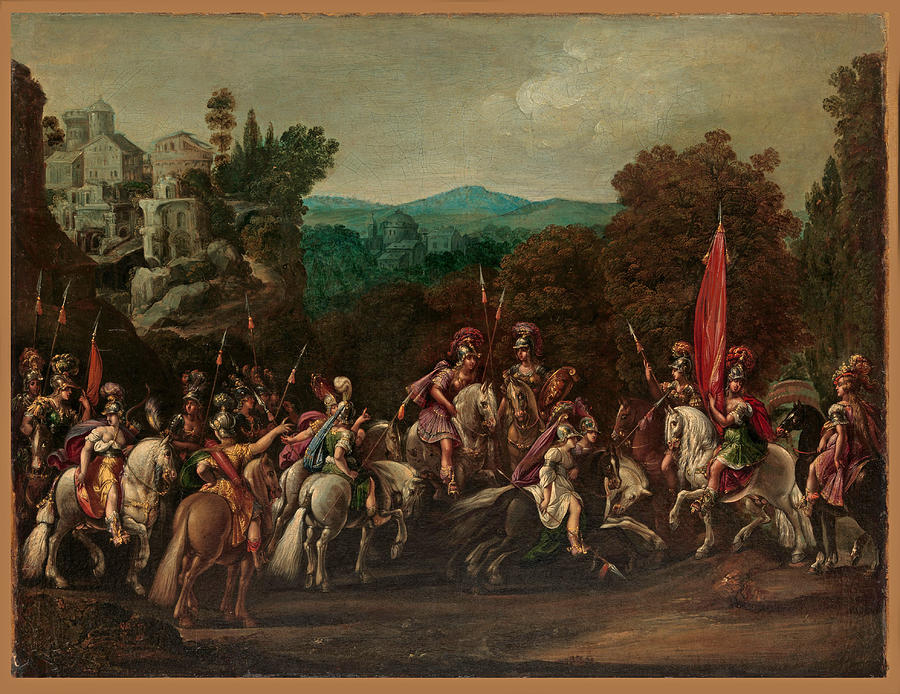 Departure of the Amazons Painting by Claude Deruet