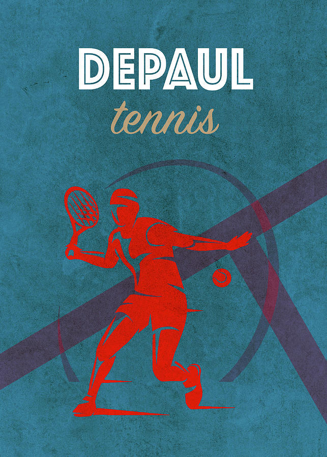 Depaul Tennis College Sports Vintage Poster Mixed Media by Design ...