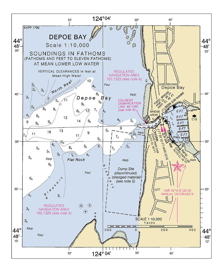Nautical Chart Digital Art - Depoe Bay Oregon Chart 18561_2, Noaa Chart 18561 by Nautical Chartworks