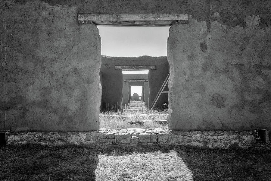 Depot Storehouse Ruins - Fort Union - Black and White Photograph by Susan Rissi Tregoning