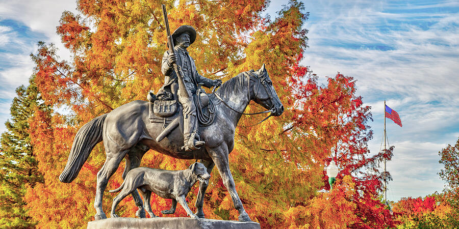 Deputy Marshal Bass Reeves Monument Autumn Panorama - Fort Smith National Historic Site