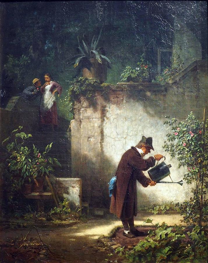 Der Gartenfreund Painting by Carl Spitzweg