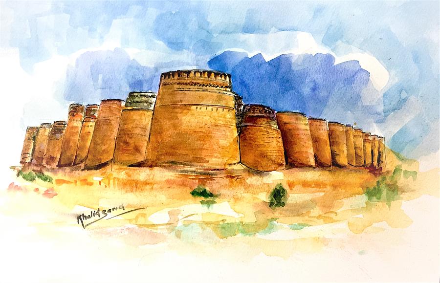 Derawar fort. Painting by Khalid Saeed