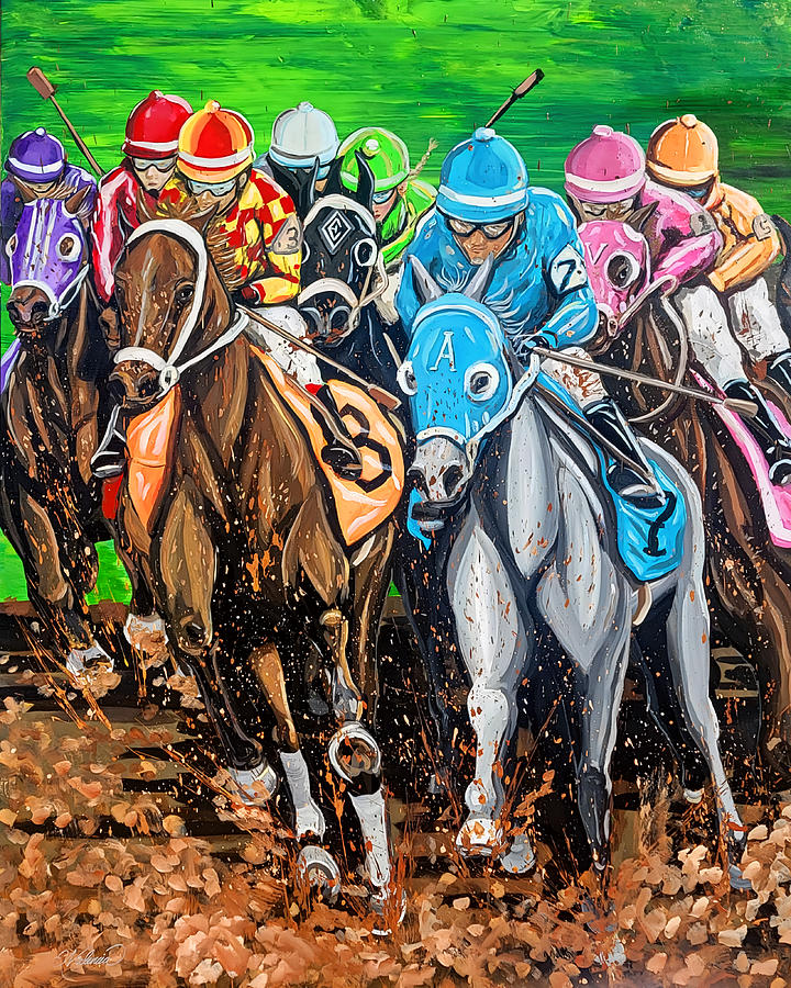 Derby Day Painting by Emanuel Alvarez Valencia