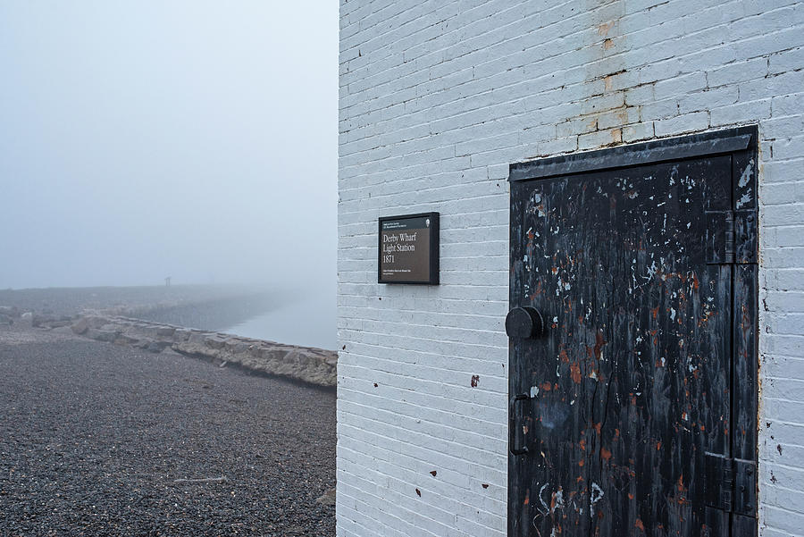Derby Wharf disappearing into the fog from Derby Light Salem Massachusetts Photograph by Toby McGuire