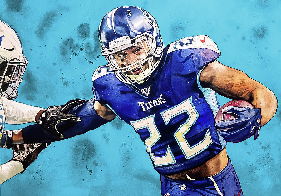 Tennessee Titans Painting - Derek Henry The Titan by Michael Pattison
