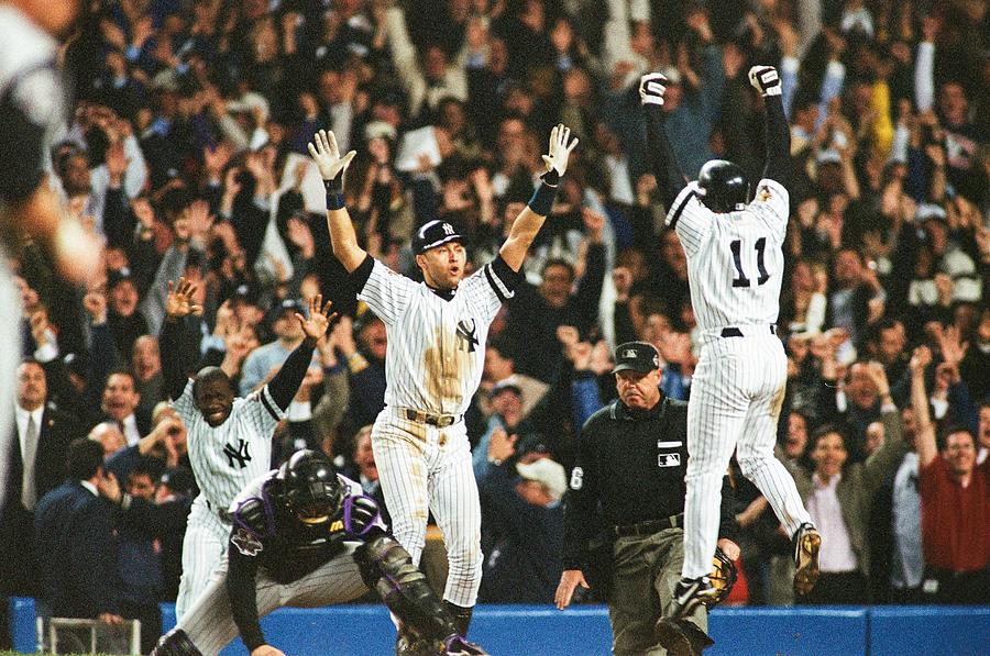 Derek Jeter and Chuck Knoblauch Photograph by The Sporting News