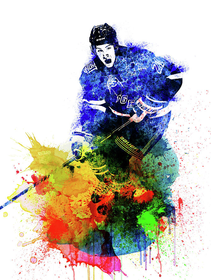 Hockey Digital Art - Derek Stephan Watercolor I by Naxart Studio