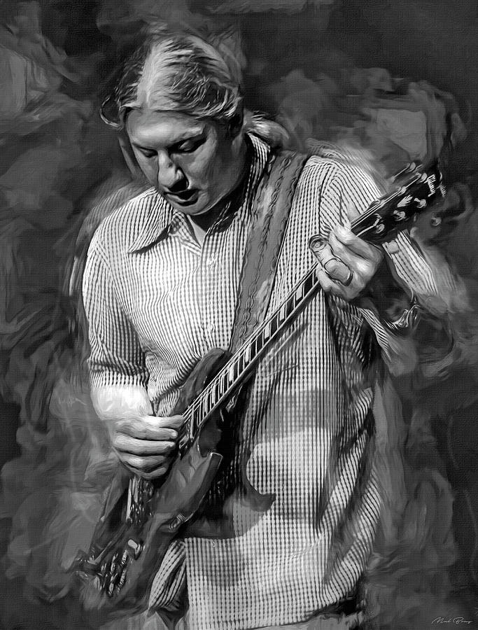 Derek Trucks Blues Musican Guitarist Mixed Media by Mal Bray