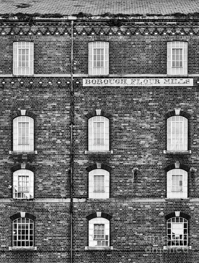 Derelict Industrial Flour Mill Pattern Monochrome Photograph by Tim Gainey