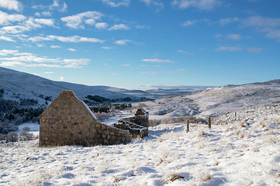 Derelict Scottish Farmhouse in the Snow Photograph by Tim Gainey