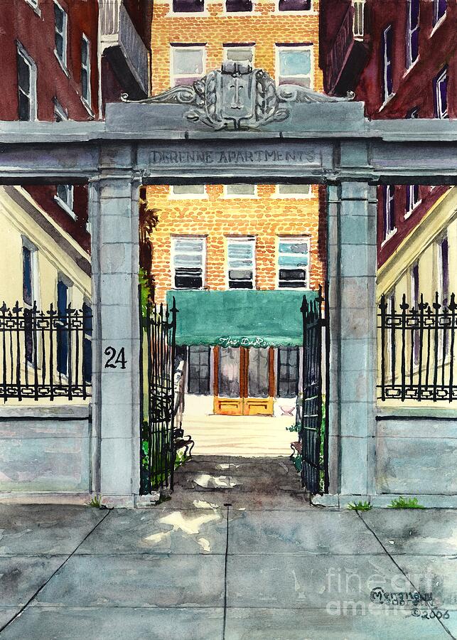  Derenne Apartments, Savannah Painting by Merana Cadorette
